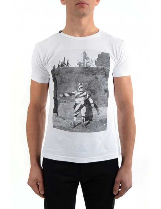 SELEPCENY SOLDIER SCREEN-PRINTED SUPER-SOFT STRETCH COTTON T-SHIRT