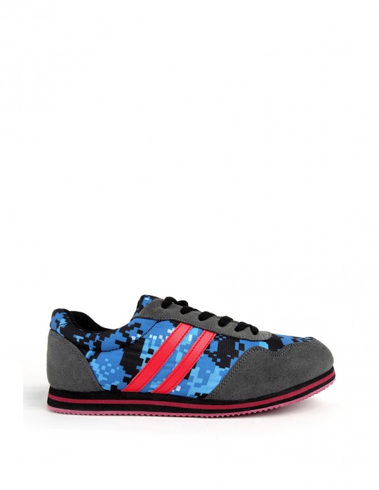 DOUBLE RED camo blue digi sneakers