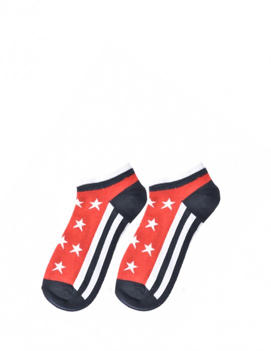 FUN Low Cut Socks Stars Red